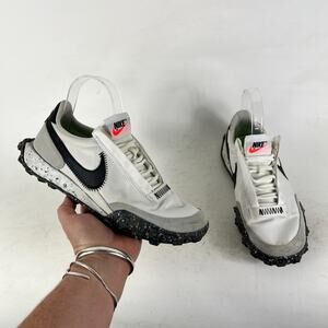 Nike Waffle Racer Crater Shoes Women's 7 White Suede Trainer Lace-Up CT1983-104